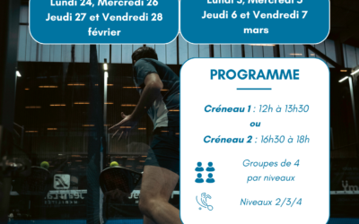 5 stages padel organisés pendant les vacances d’hiver ❄️💥